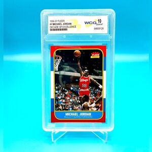 1996-97 FLEER🔥MICHAEL JORDAN DECADE OF EXCELLENCE🔥#4 10 GEM-MT WCG